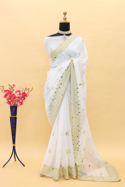 Traditional Trending Georgette Saree with Blouse Piece