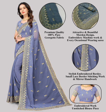 Traditional Trending Georgette Saree with Blouse Piece