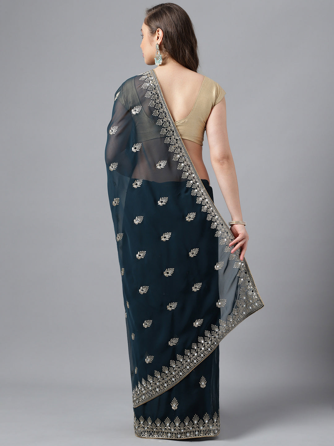 Classic Traditional Georgette Saree with Satin Silk Blouse Piece