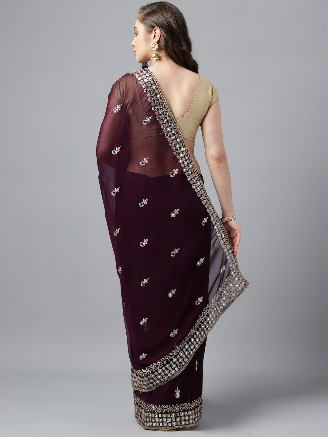 Classic Traditional Georgette Saree with Satin Silk Blouse Piece