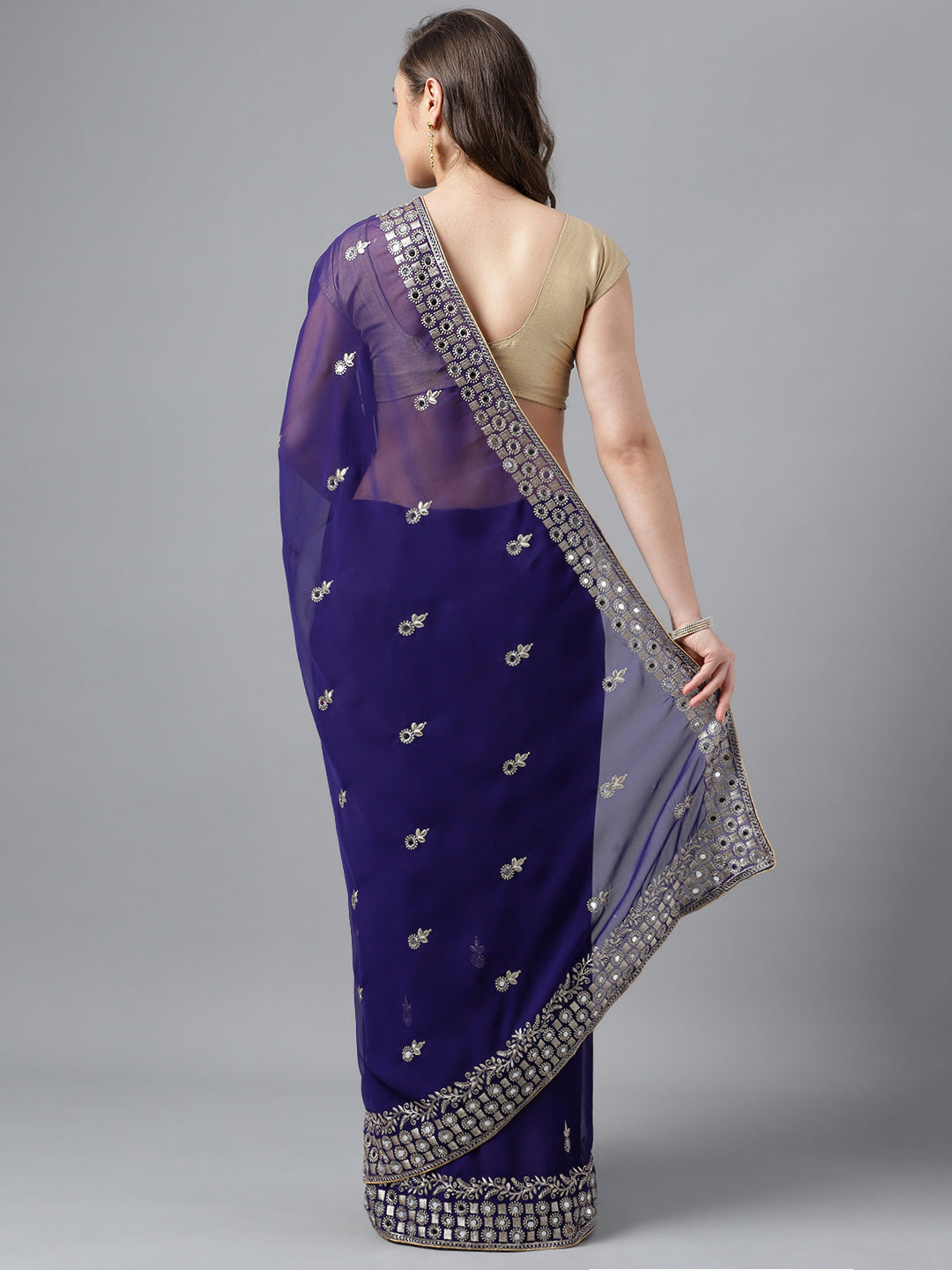 Classic Traditional Georgette Saree with Satin Silk Blouse Piece