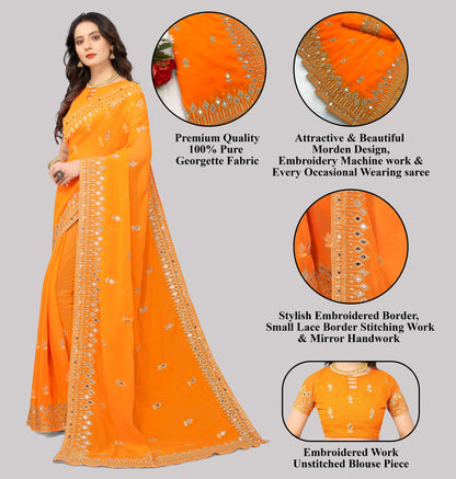 Traditional Trending Georgette Saree with Blouse Piece