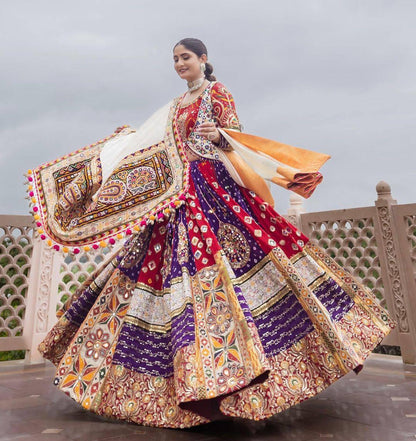 The only way to describe your navratri night classy is by wearing this Lehenga With Real Mirror Work