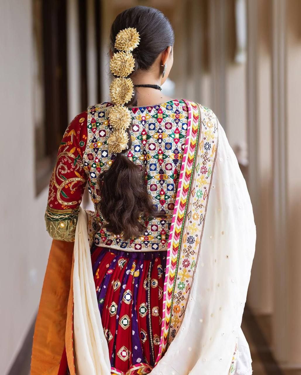 The only way to describe your navratri night classy is by wearing this Lehenga With Real Mirror Work