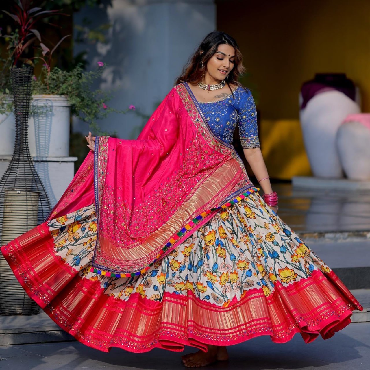 NEW DESIGNER PRINTED LAHENGA CHOLI