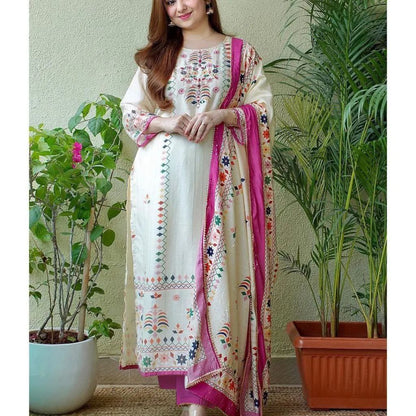 AESTHETIC BEAUTIFULLY  PRINTED MUSLIN KURTI