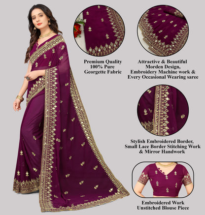 Traditional Trending Georgette Saree with Blouse Piece