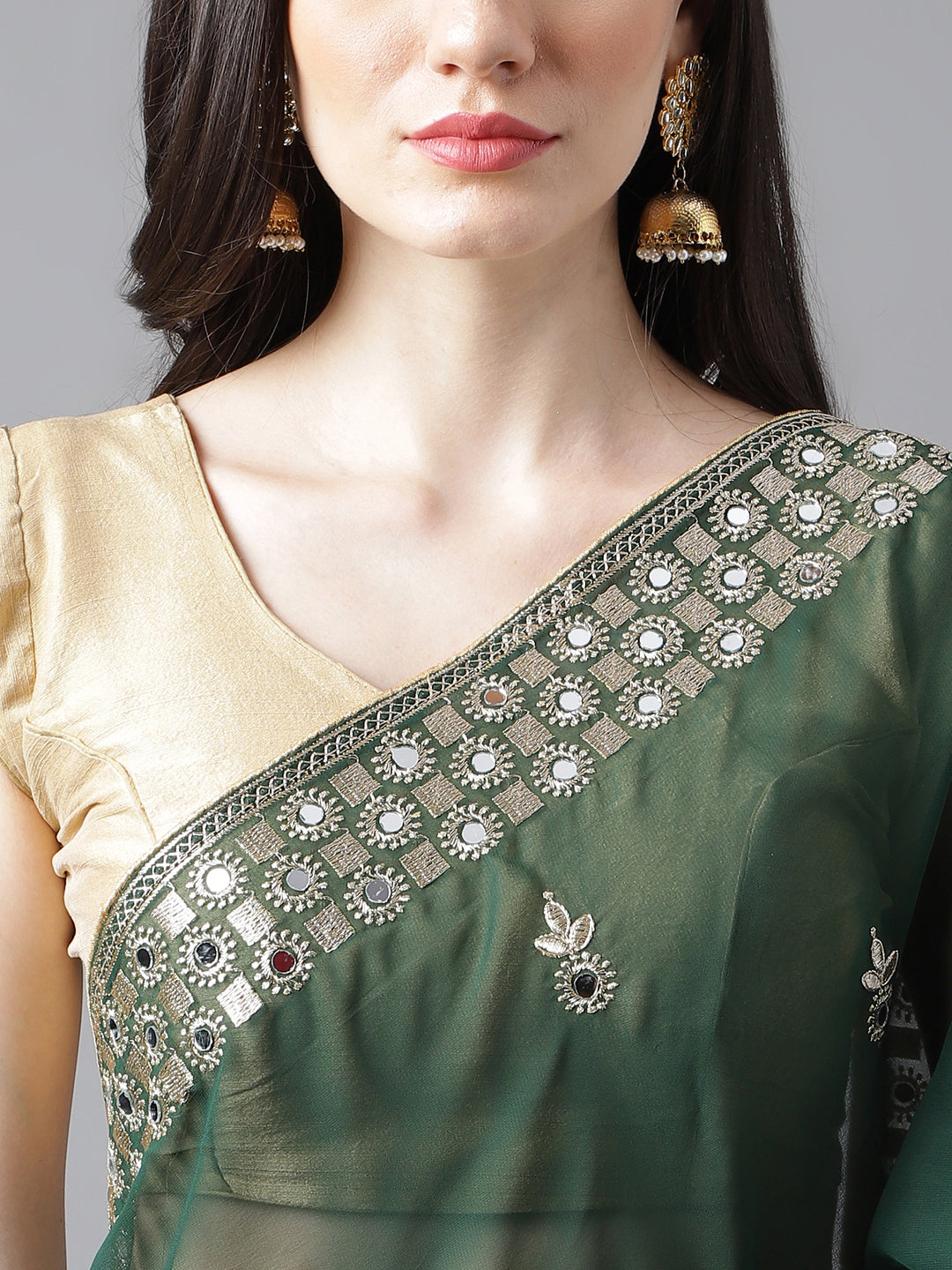 Classic Traditional Georgette Saree with Satin Silk Blouse Piece