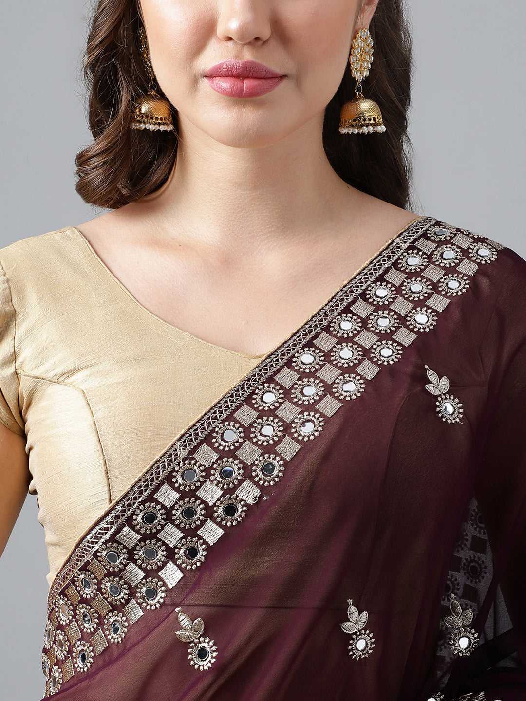 Classic Traditional Georgette Saree with Satin Silk Blouse Piece