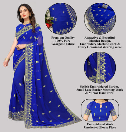 Traditional Trending Georgette Saree with Blouse Piece