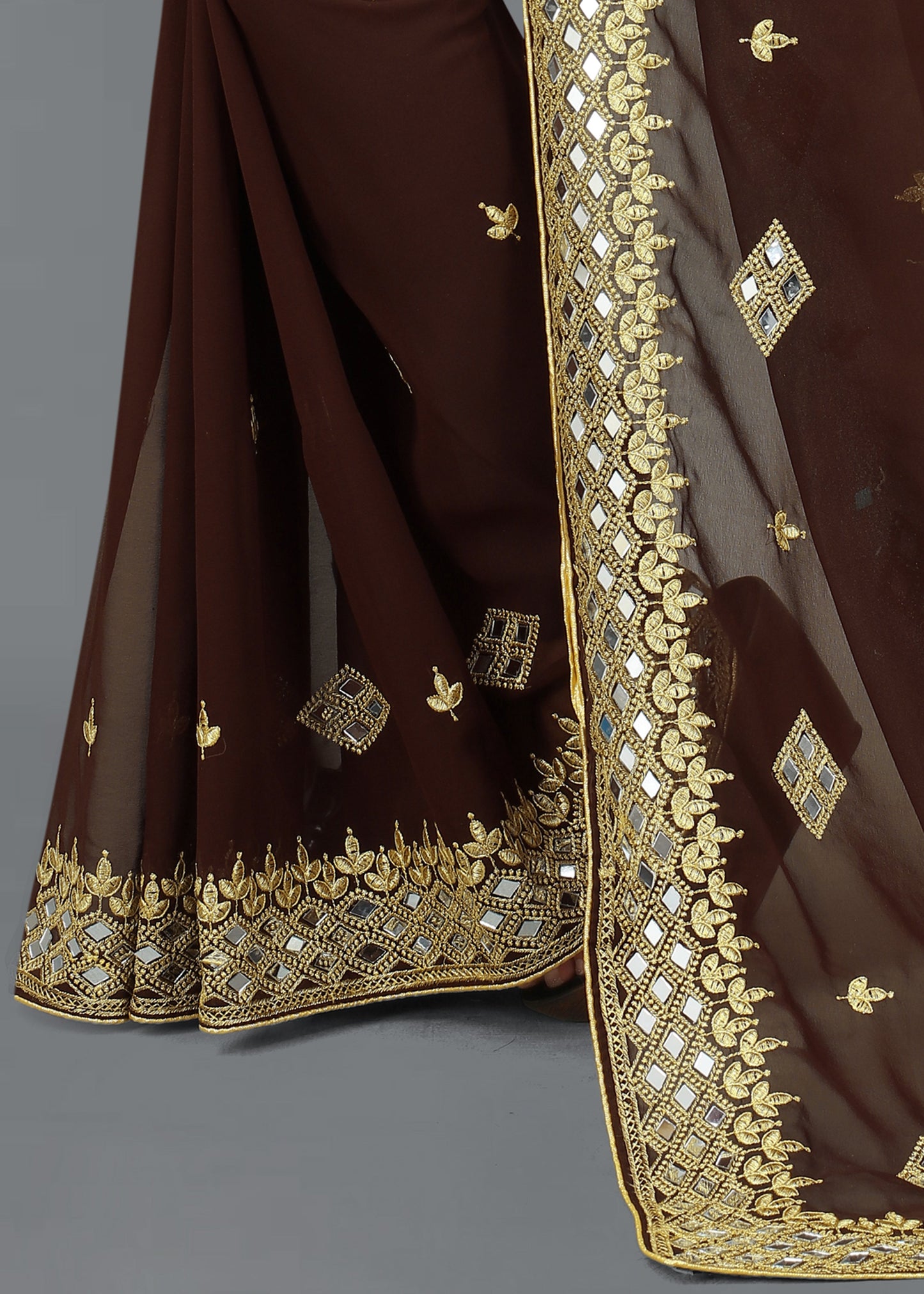 Trending Georgette Saree with Satin Silk Blouse Piece