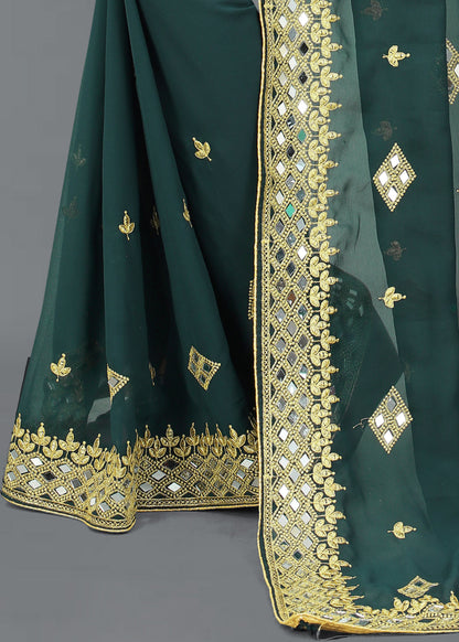 Trending Georgette Saree with Satin Silk Blouse Piece