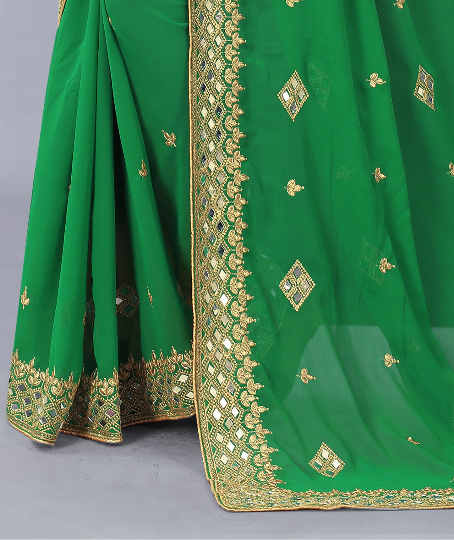 Georgette Fabric Saree with Satin Silk Blouse Piece