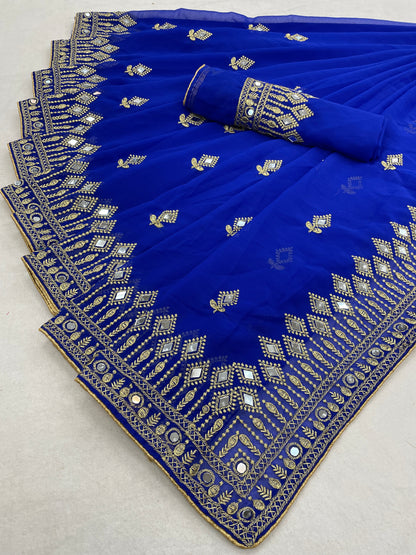 Traditional Trending Georgette Saree with Blouse Piece