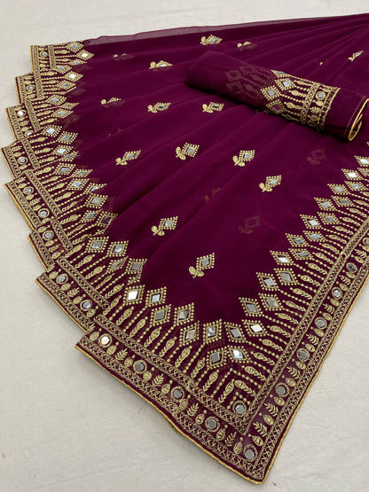 Traditional Trending Georgette Saree with Blouse Piece