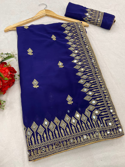 Traditional Trending Georgette Saree with Blouse Piece