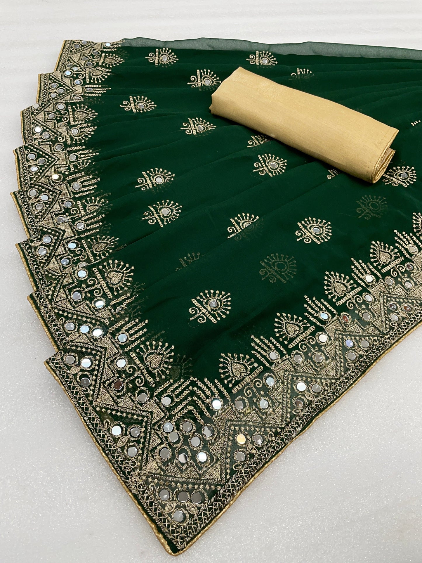 Classic Traditional Georgette Saree with Satin Silk Blouse Piece