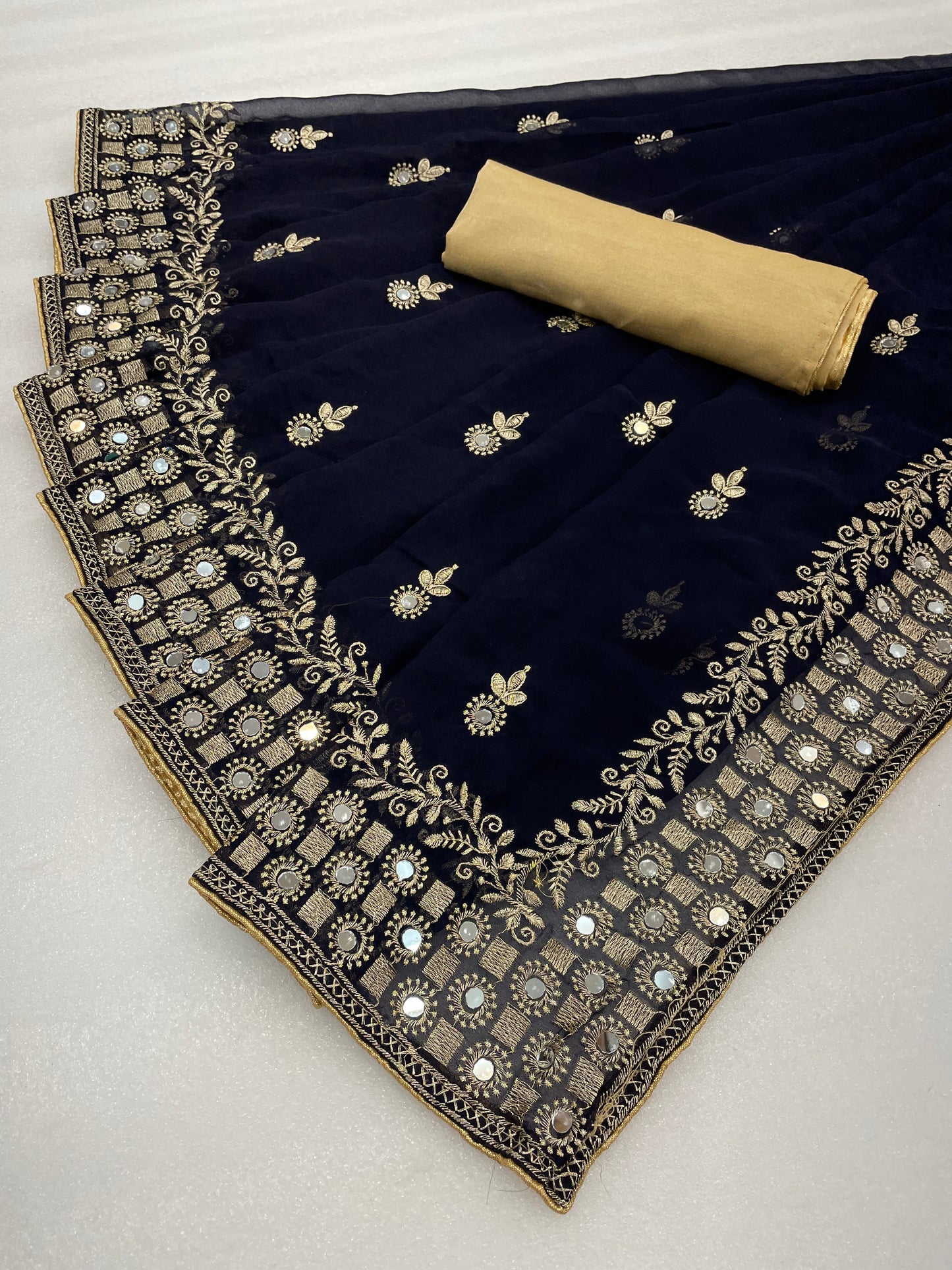 Classic Traditional Georgette Saree with Satin Silk Blouse Piece