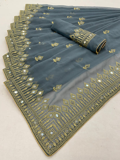 Traditional Trending Georgette Saree with Blouse Piece