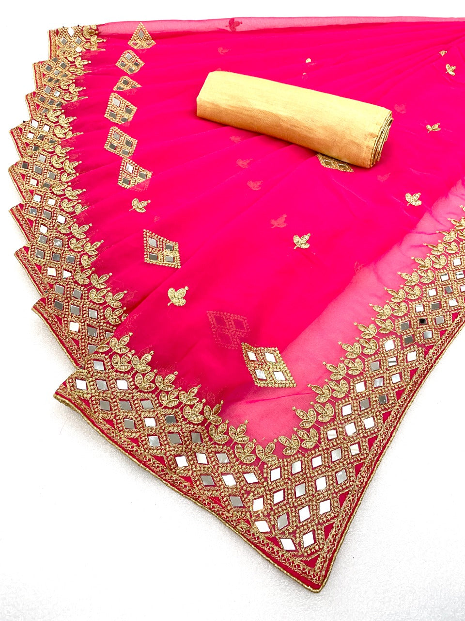 Trending Georgette Saree with Satin Silk Blouse Piece