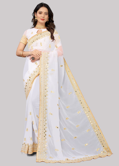 Traditional Trending Georgette Saree with Blouse Piece