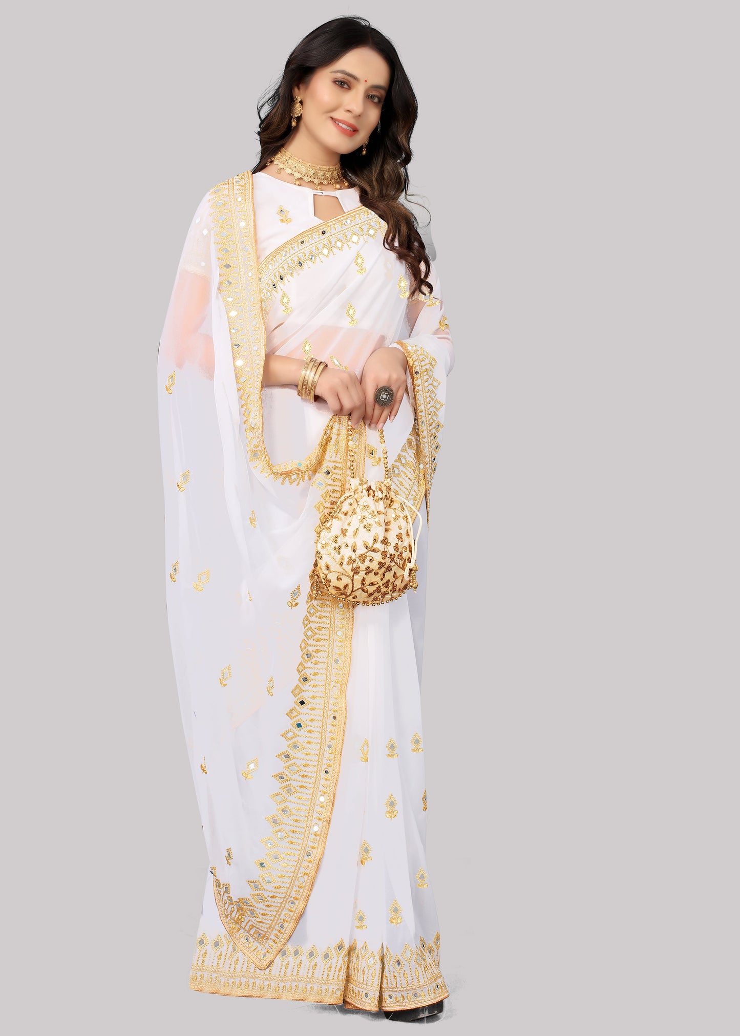 Traditional Trending Georgette Saree with Blouse Piece