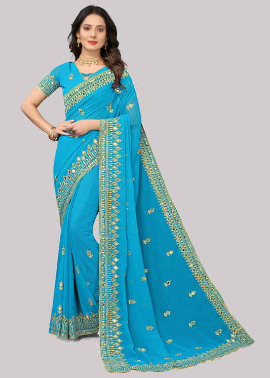 Traditional Trending Georgette Saree with Blouse Piece