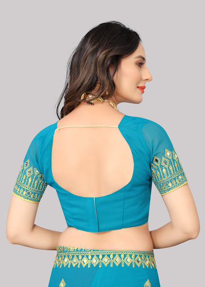 Traditional Trending Georgette Saree with Blouse Piece