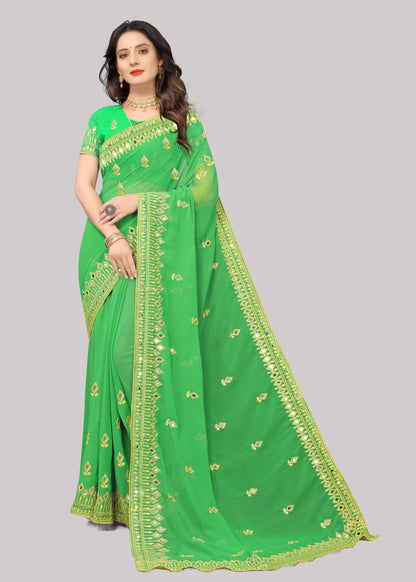 Traditional Trending Georgette Saree with Blouse Piece