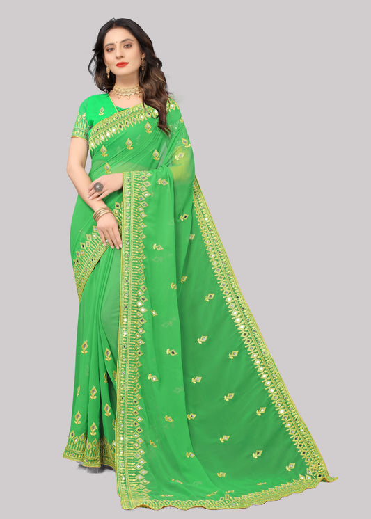 Traditional Trending Georgette Saree with Blouse Piece