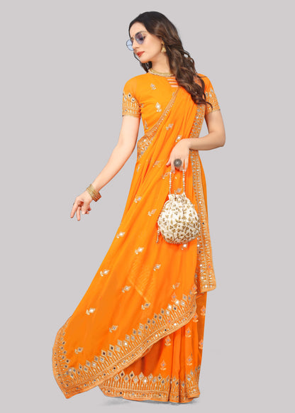 Traditional Trending Georgette Saree with Blouse Piece