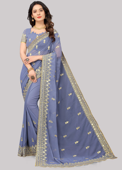 Traditional Trending Georgette Saree with Blouse Piece