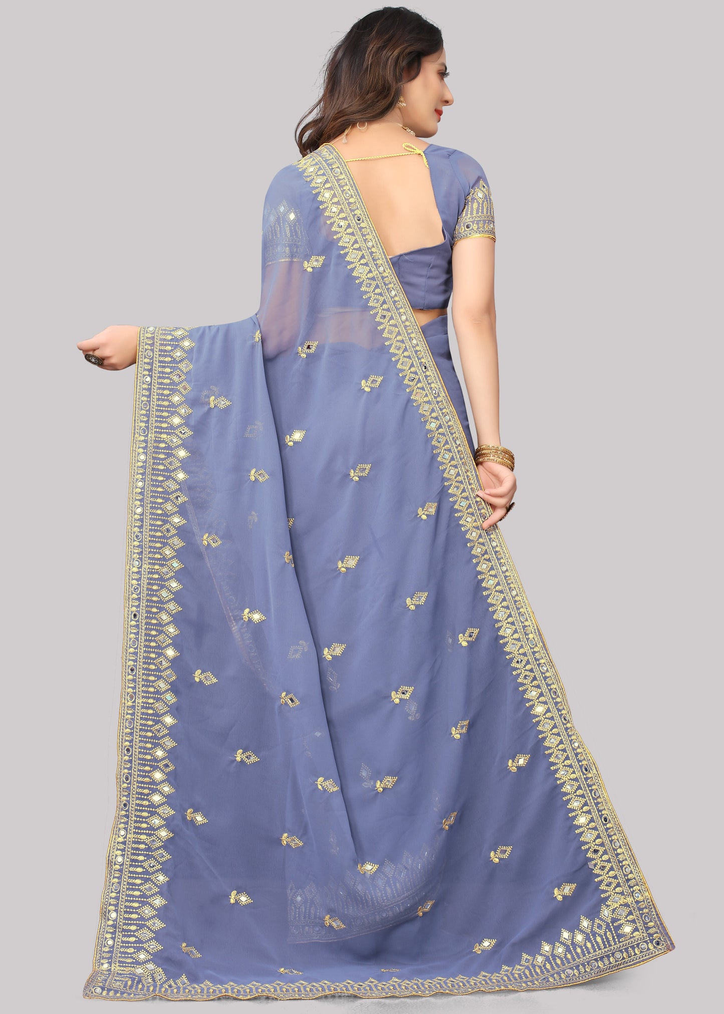 Traditional Trending Georgette Saree with Blouse Piece