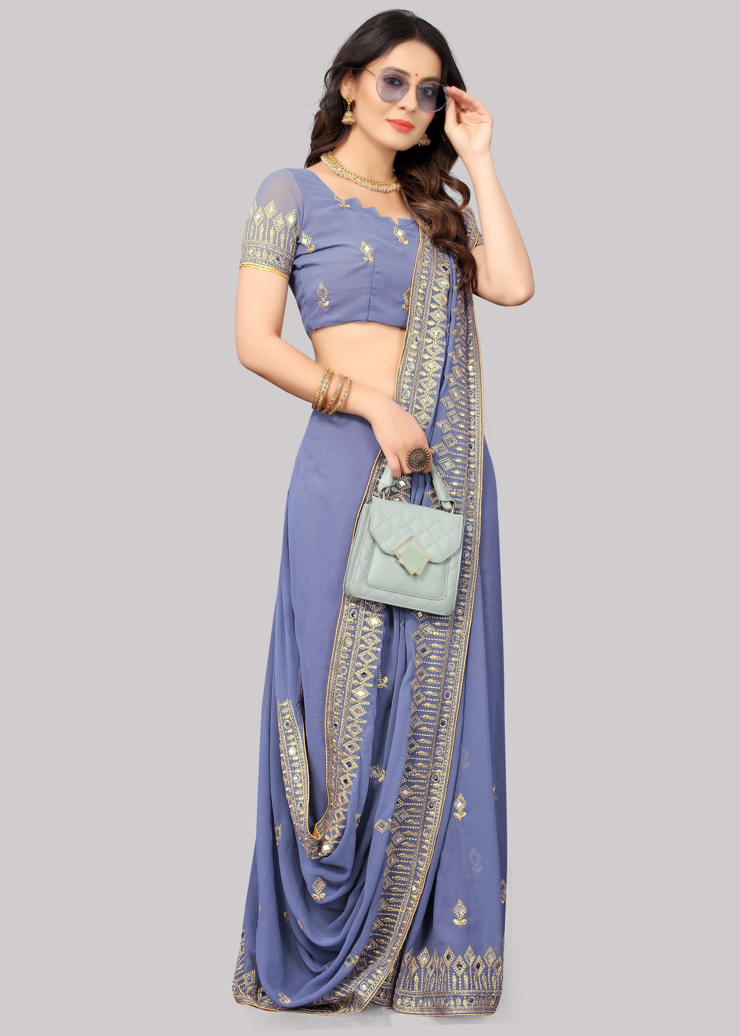 Traditional Trending Georgette Saree with Blouse Piece