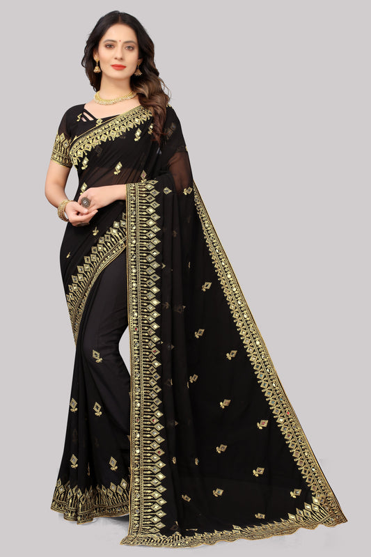 Traditional Trending Georgette Saree with Blouse Piece