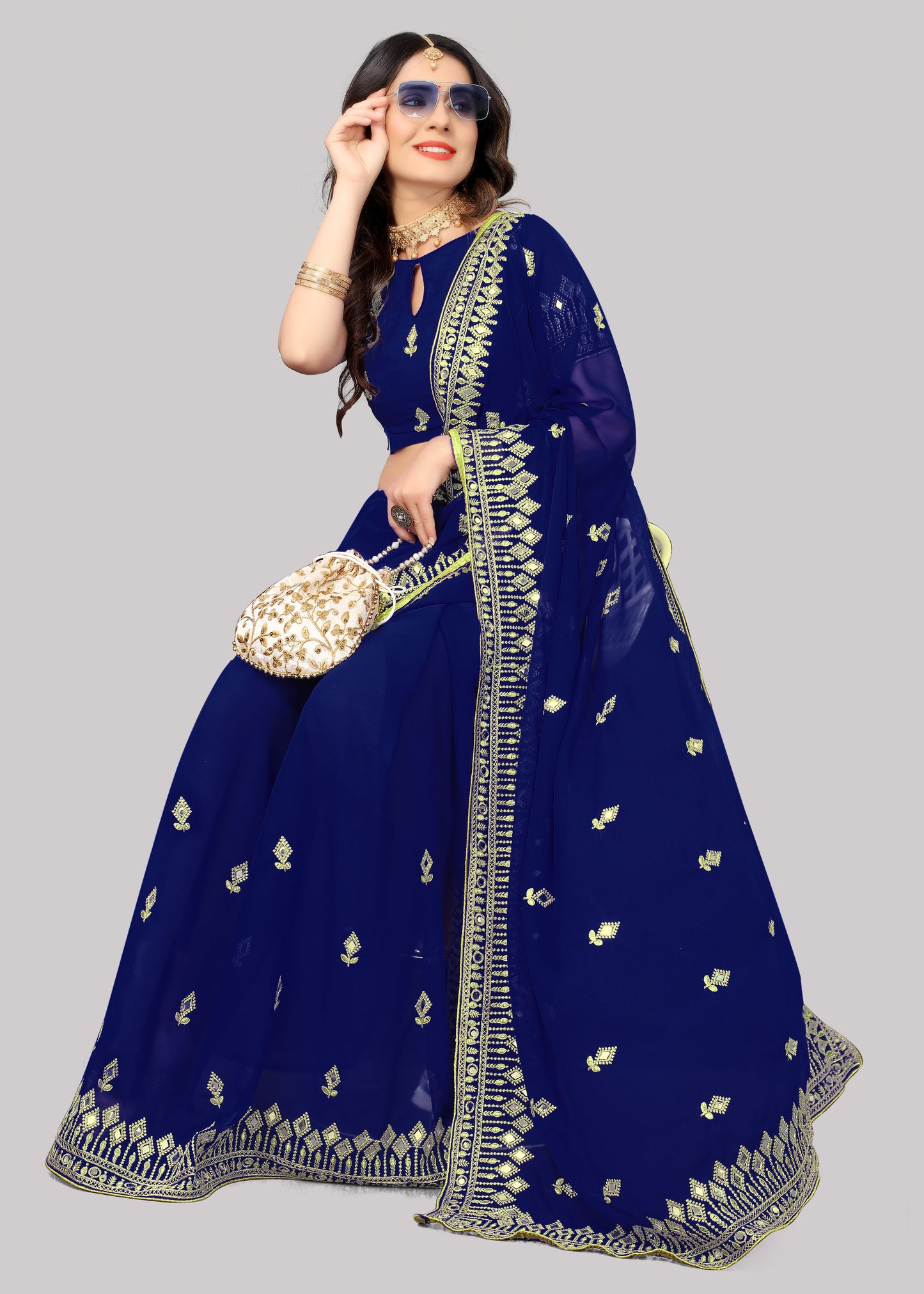 Traditional Trending Georgette Saree with Blouse Piece