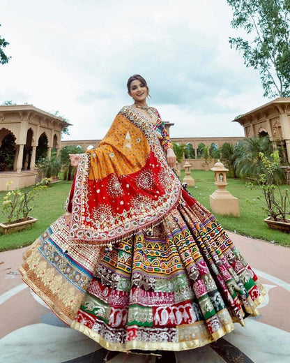 Cloths Collections Heavy Flair Lehenga Choli with Mirror Work & Zari Gota