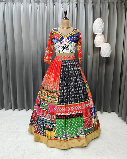 Cloths Collections Heavy Flair Lehenga Choli with Mirror Work & Zari Gota